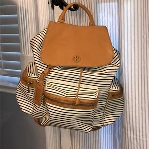 Tory Burch Striped Leather Backpack